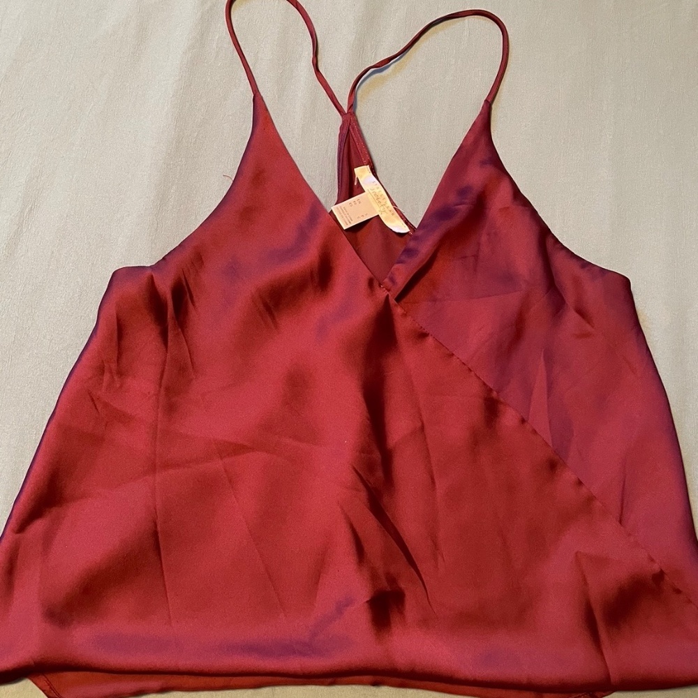 Burgundy silk top small